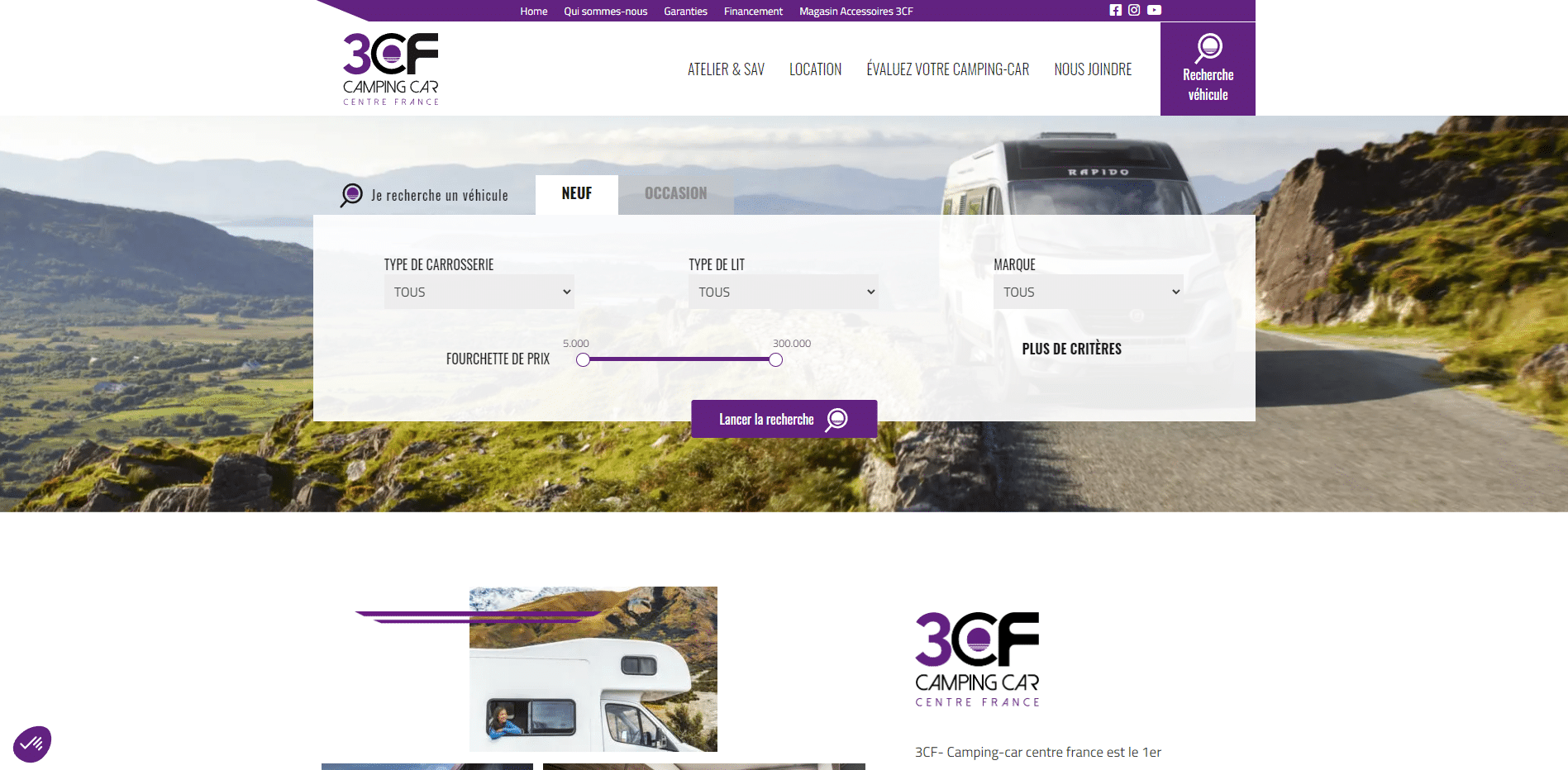 site campingcar 3CF